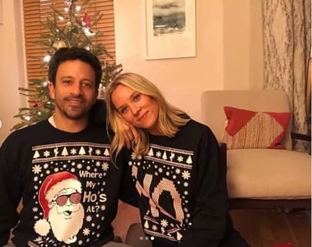 Vanessa Yurkevich with her partner Brian Dutt at their home celebrating christmas